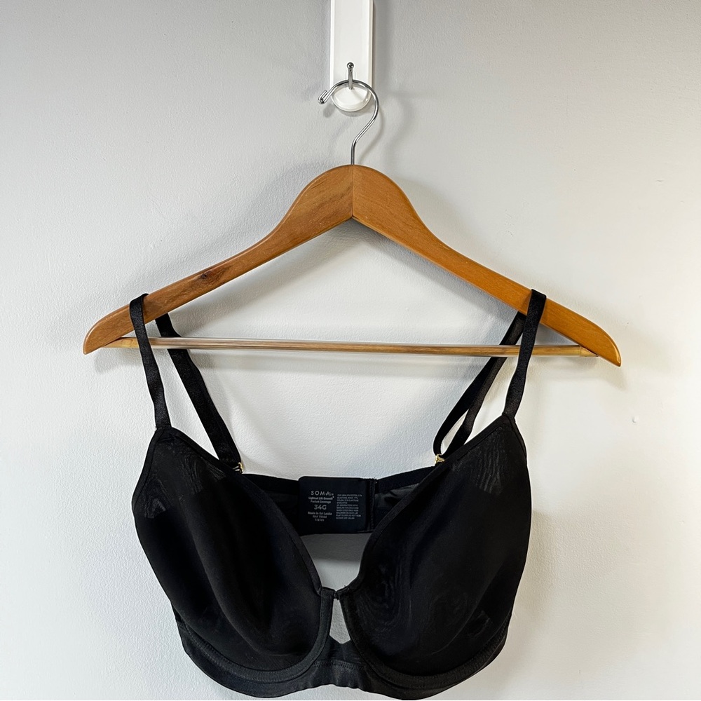 Soma Lightest Lift Smooth Perfect Coverage Black Bra 34G